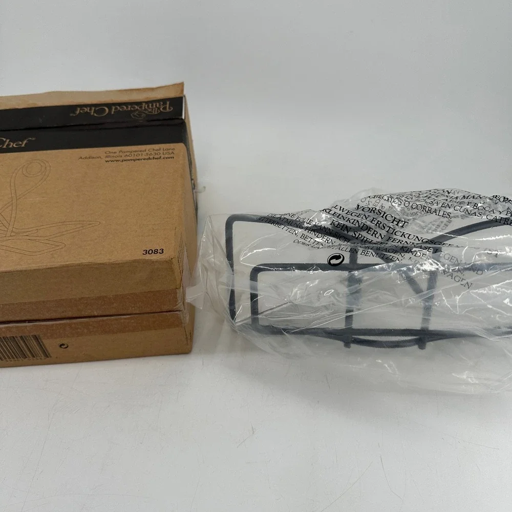 Pampered Chef Small Bowl Caddy 3083 Black Wrought Iron Serving Stand Rack